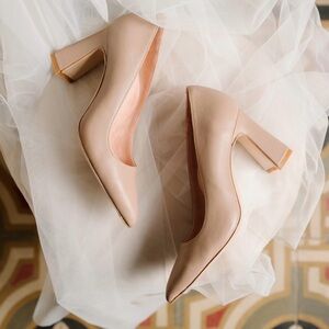 Ally Beige Block Heel Pump
